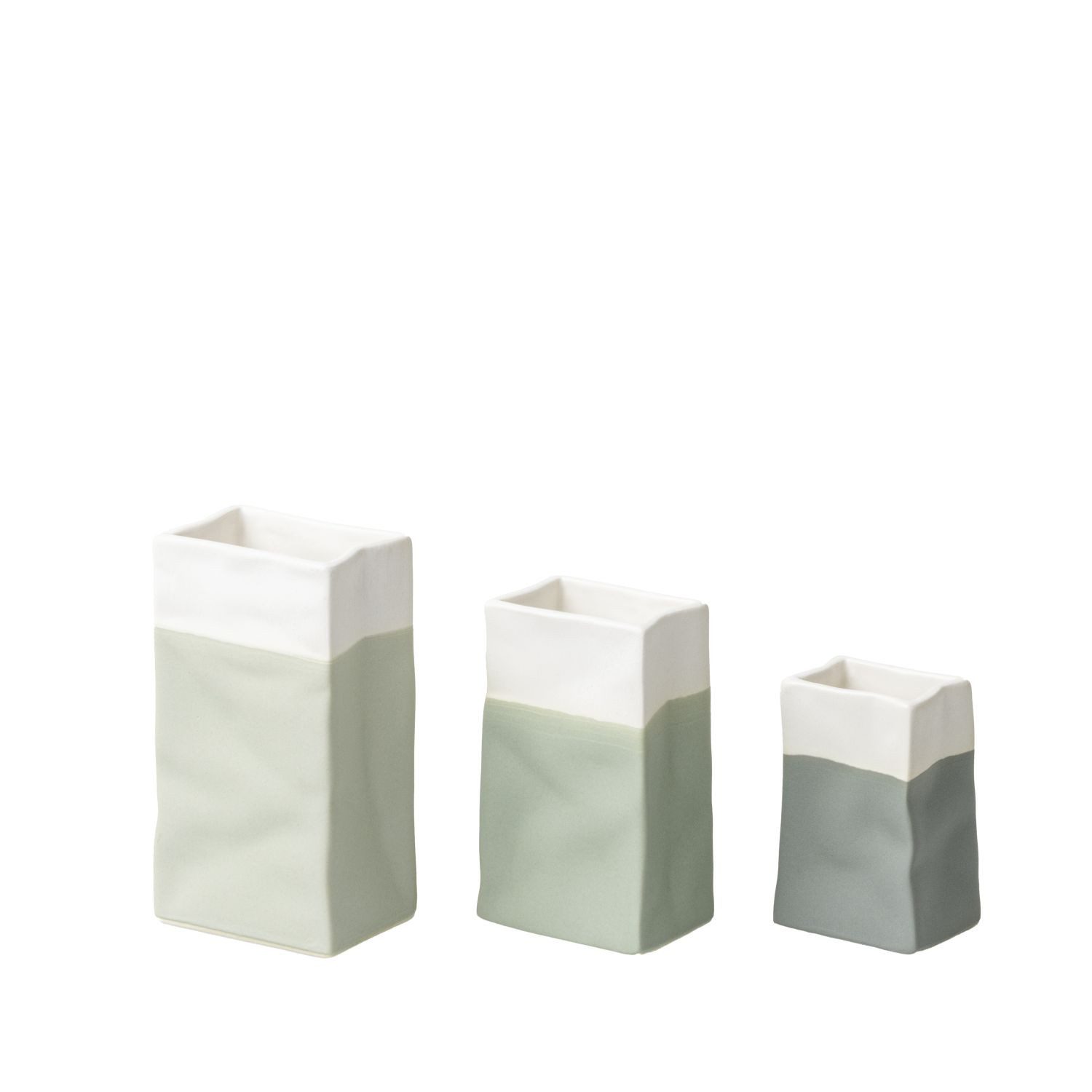 Räder Design Dekovase Mini-Porzellantüte Grün 3er Set