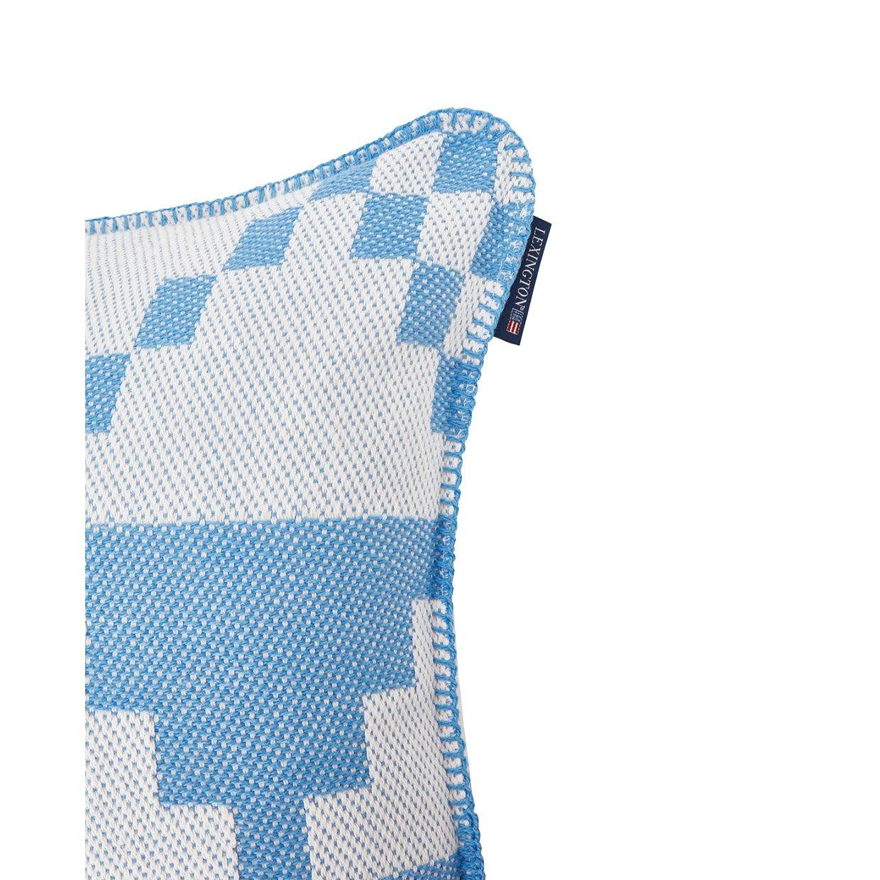 Lexington Kissenhülle LEXINGTON Kissenbezug Graphic Recycled Cotton White/Blue (50x50)