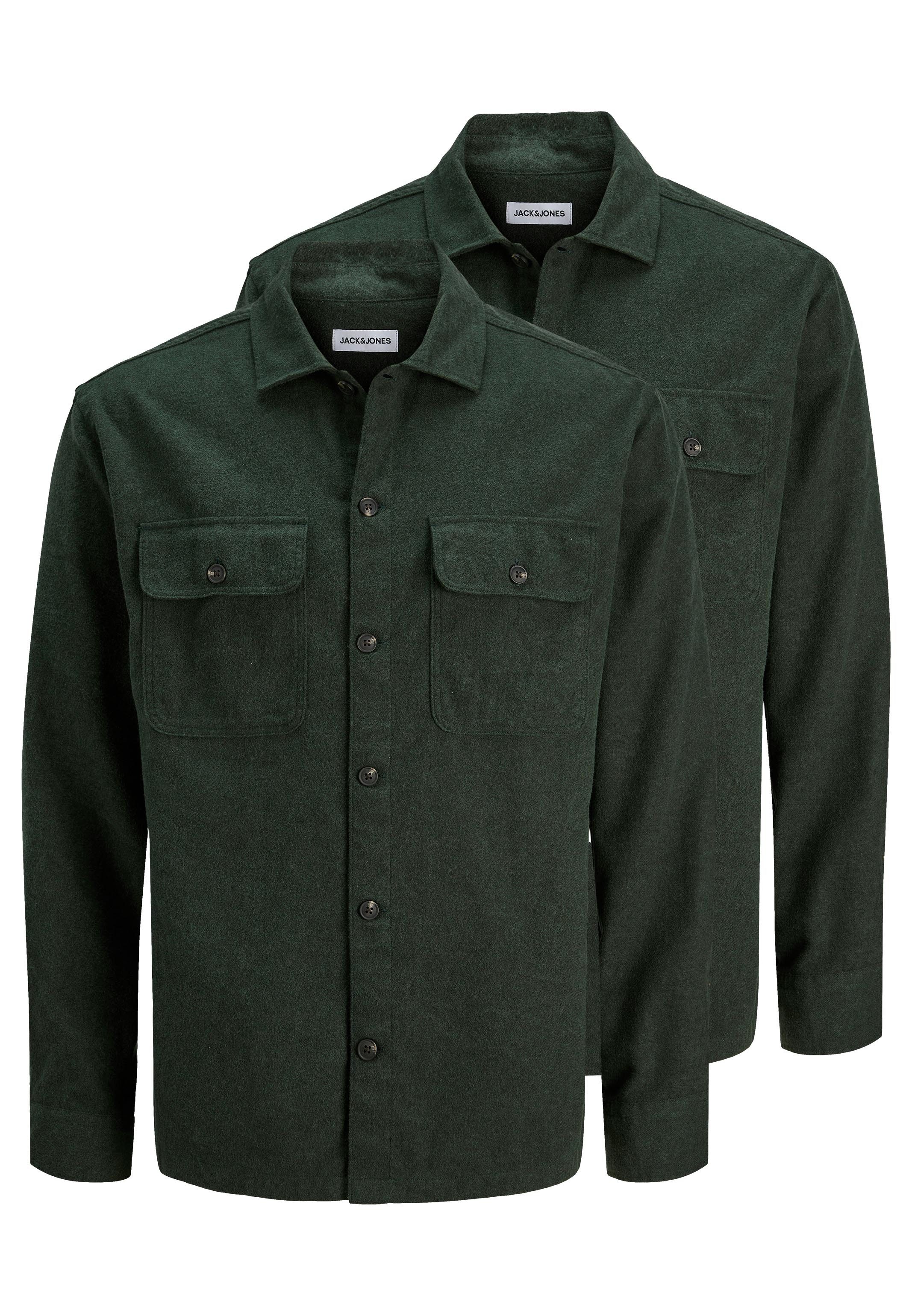 Jack & Jones Hemdjacke 2er Pack Charge (Spar-Set, 2-St) Hemdjacke / Overshirt - Baumwolle - Strapazierfähig