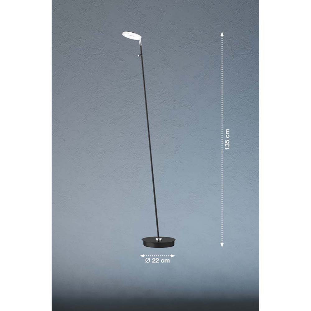 etc-shop Stehleuchte cm H 135 Stehlampe, LED Dimmbar Standlampe Wohnzimmerlampe LED Schwarz