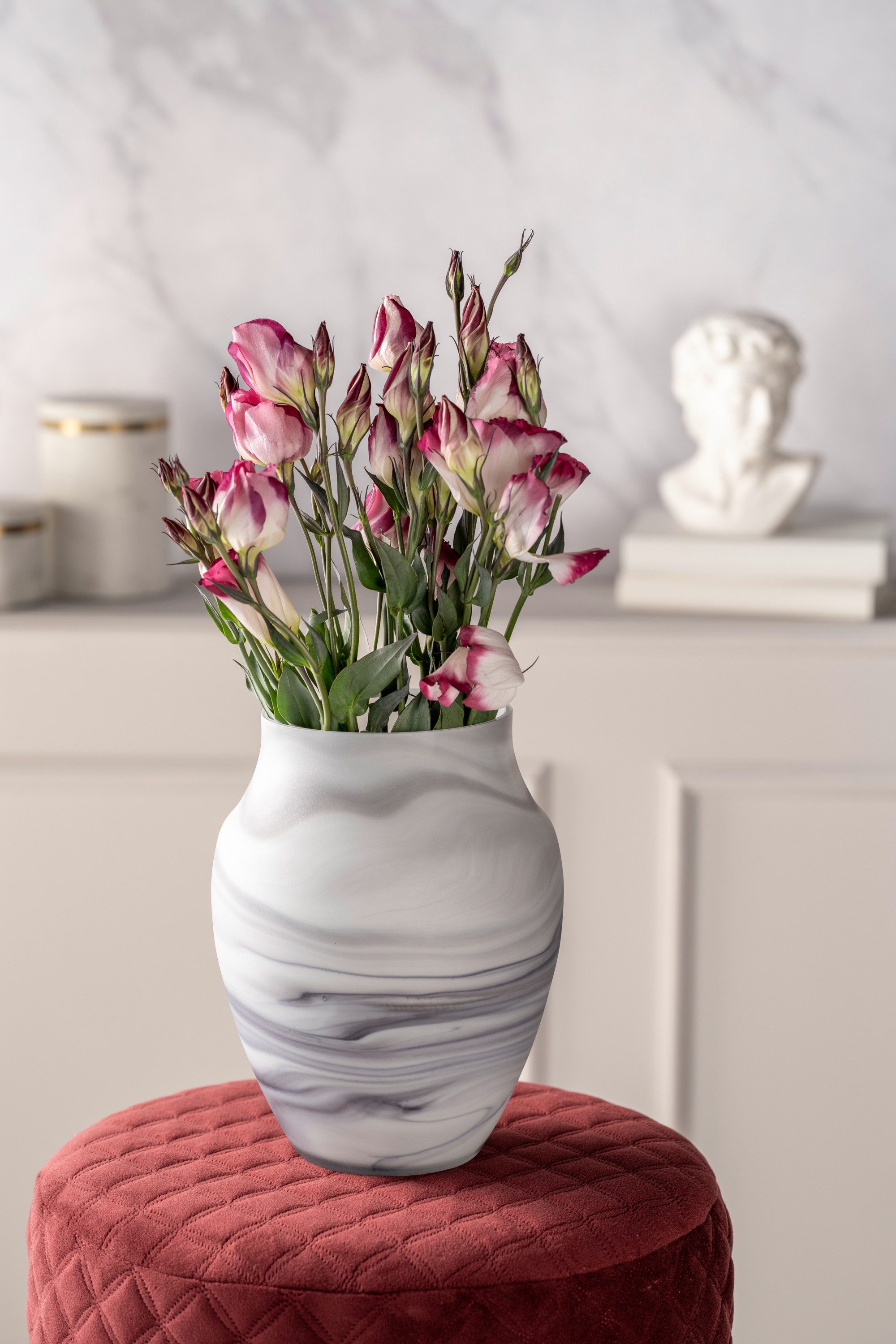 LEONARDO Tischvase Dekovase POESIA, in Marmoroptik (1 St), aus Glas, handge günstig online kaufen