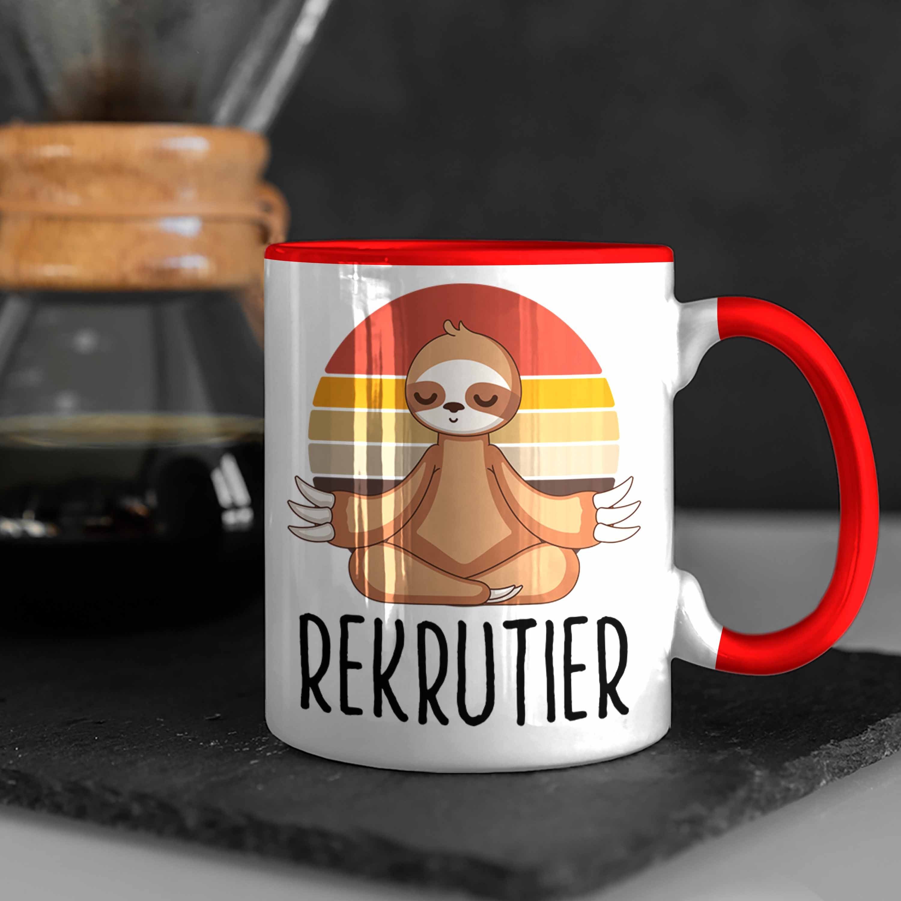 Recruiting Trendation Geschenk Rot Tasse Faultier Rekrutier Personalreferent Lustiger Tasse