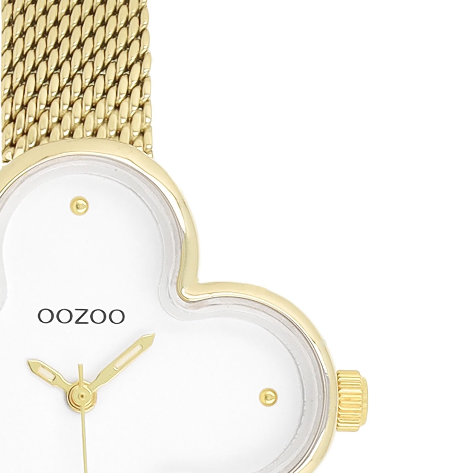 OOZOO Quarzuhr Oozoo Damen Armbanduhr Timepieces Analog, (Analoguhr), Damenuhr kleeform, extragroß (ca 32x32mm) Metallarmband, Fashion-Style