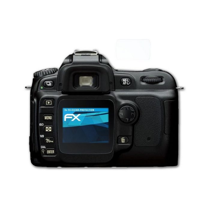 atFoliX Schutzfolie Displayschutz für Nikon D50 (3er Set) Ultraklar und hartbeschichtet