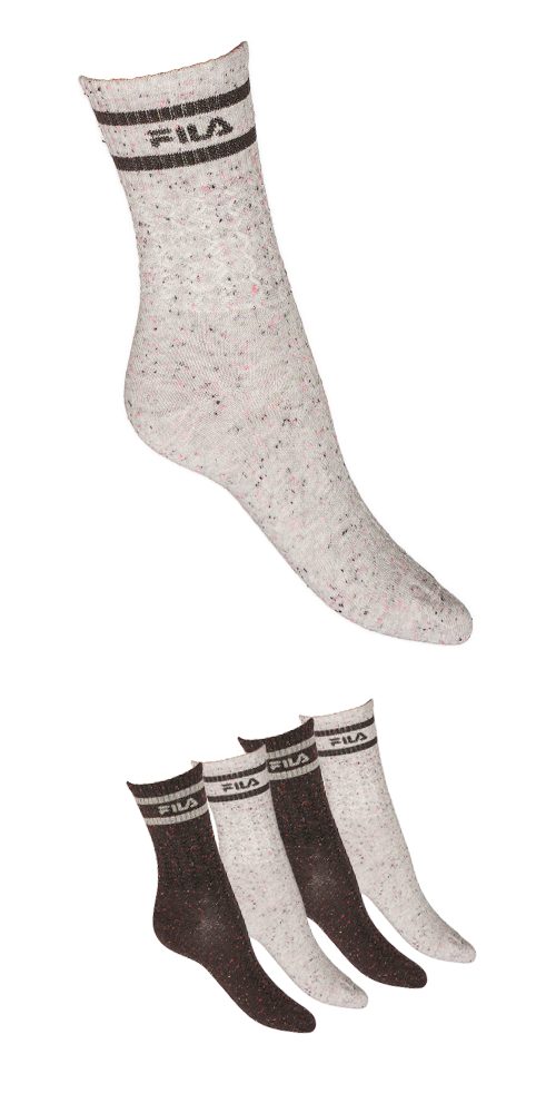 Fila Freizeitsocken WOMAN LIFESTYLE NORMAL BUTTONED SOCKS (4-Paar) mit modischem Punktemuster