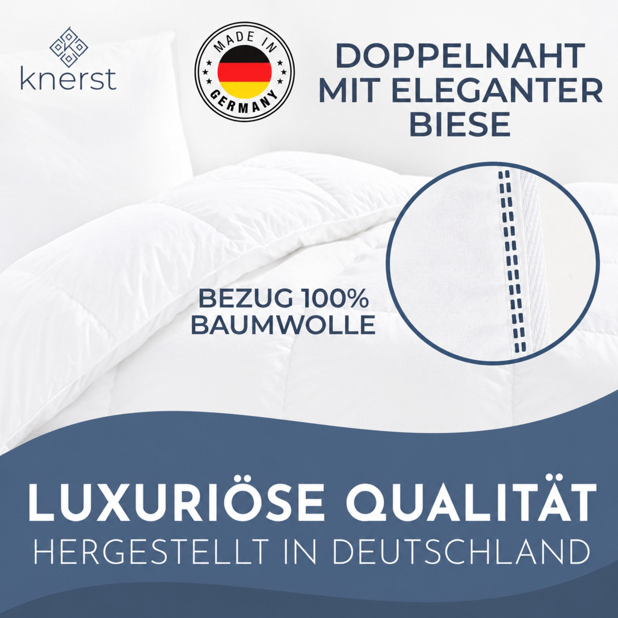 KNERST Daunenbettdecke Daunenbettdecke für hohen Schlafkomfort. Waschbar bei 40 °C., Füllung: 100% Daunen & Federn, Mittel Warm, 135x200cm, Ganzjahresdecke, atmungsaktiv, ohne Lebendrupf