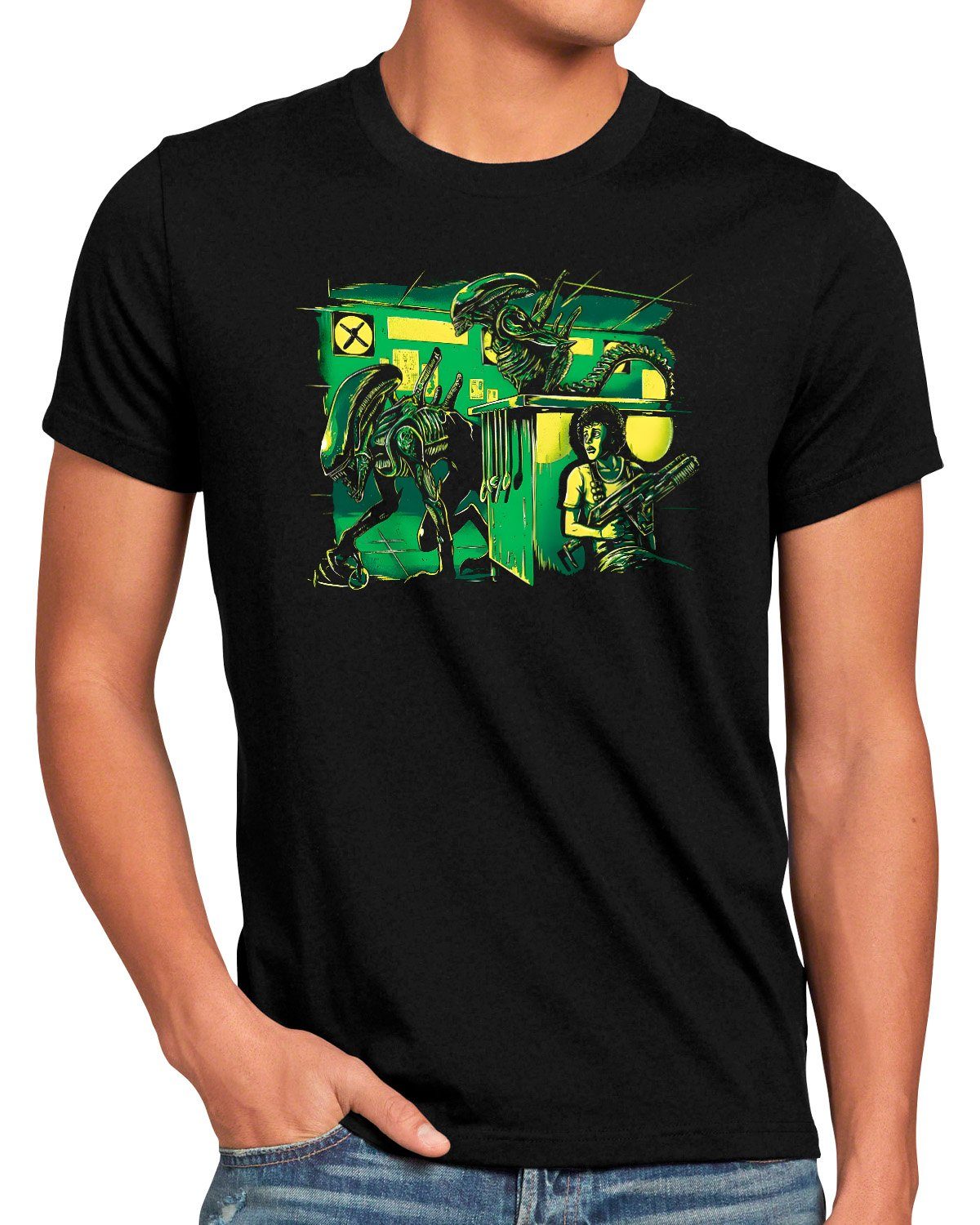 style3 Print-Shirt Herren T-Shirt Hide the Fear xenomorph alien ridley scott predator