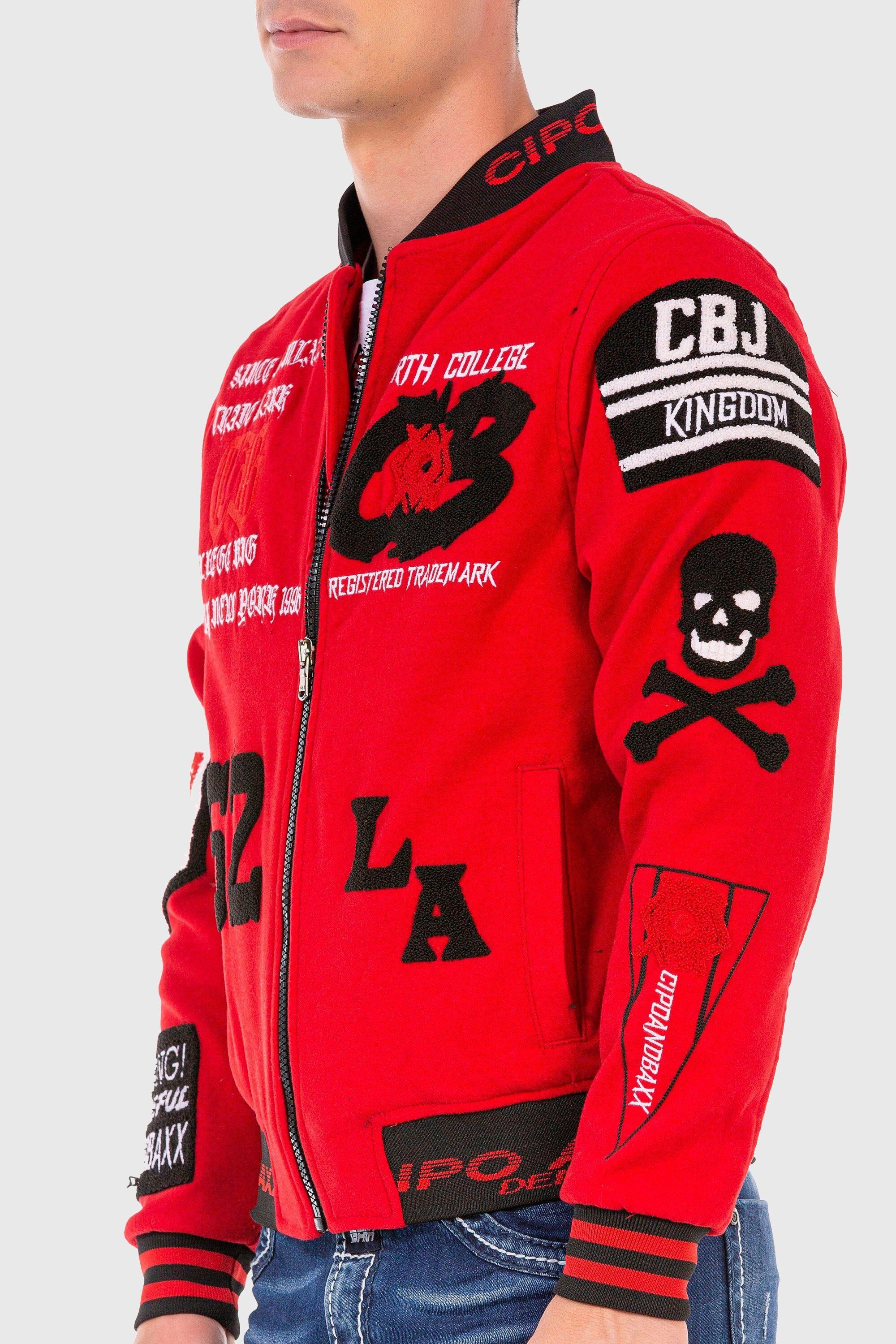 Cipo & Baxx Outdoorjacke Jacke mit coolen Stickereien