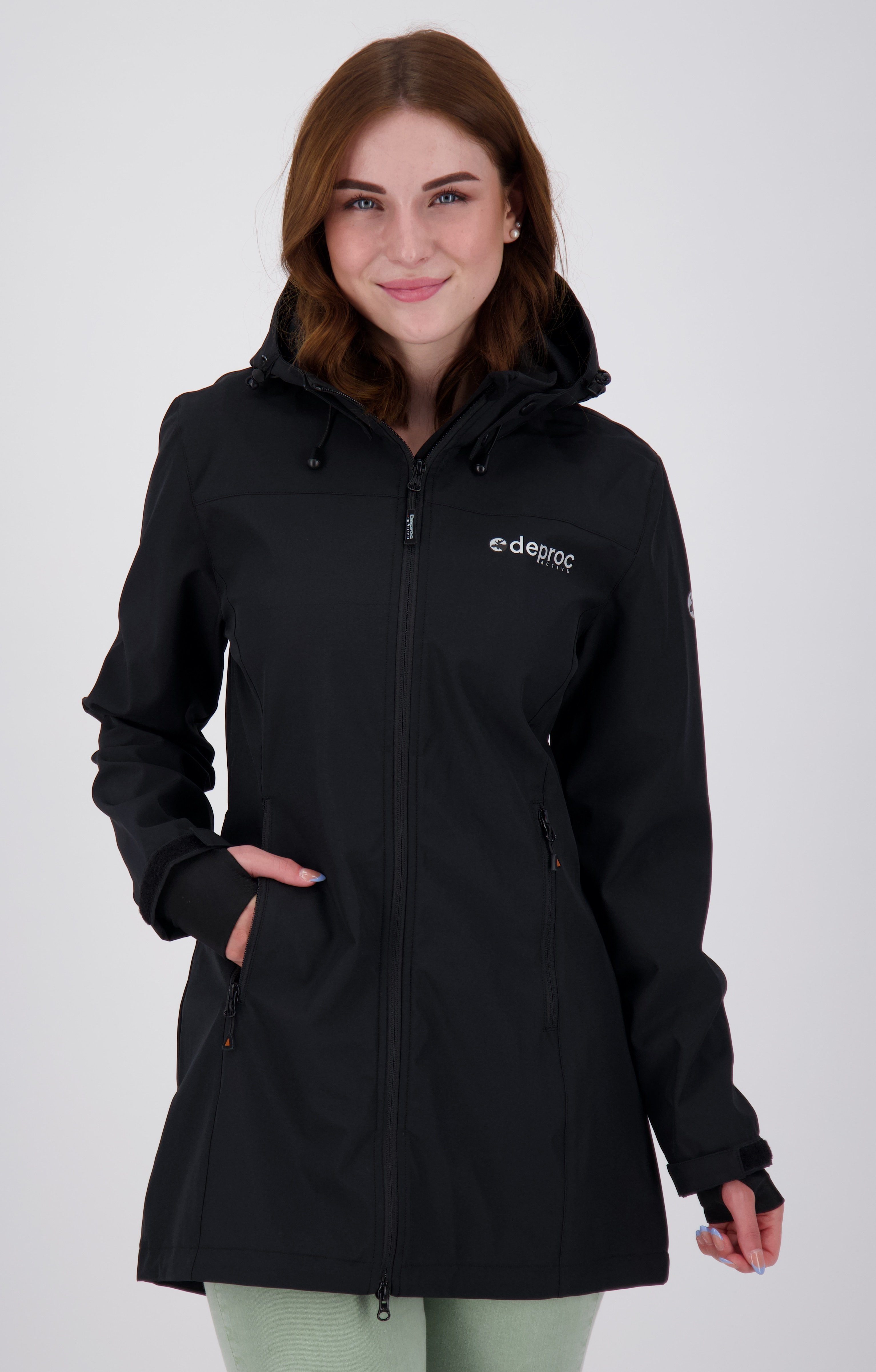 DEPROC Active Softshellmantel Long Größen in CAVELL Großen jacket WOMEN erhältlich auch CS LONG