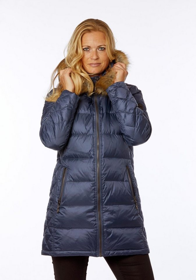 Danwear Daunenjacke mit Kapuze & hochwertigem Fellimitat online kaufen