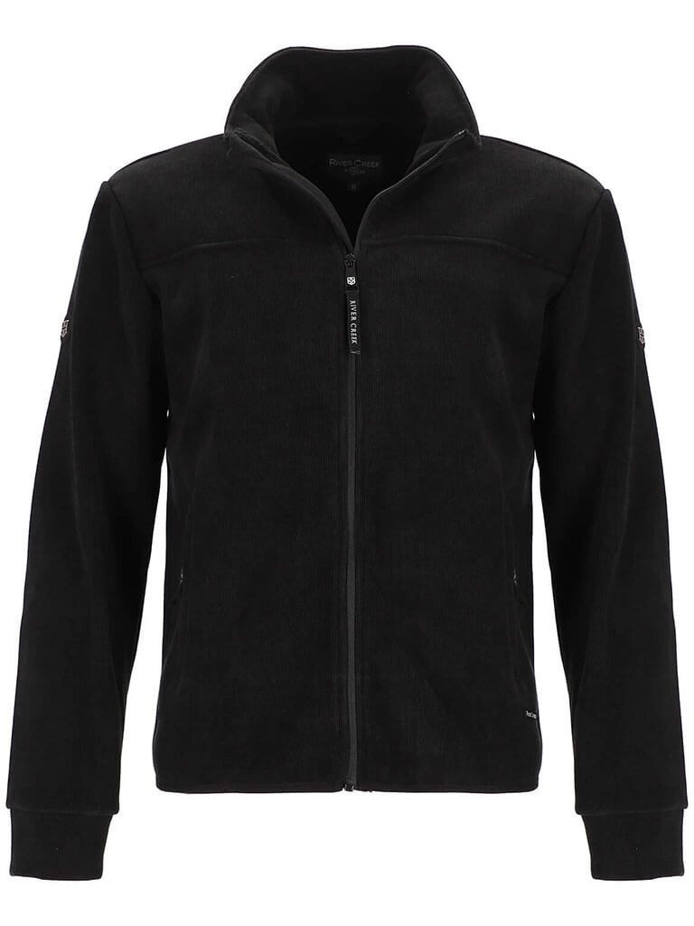 River Creek Strickjacke 62484 Herren Cord-Jacke mit Stehkragen und Reißverschluss - Unifarbene Jacke
