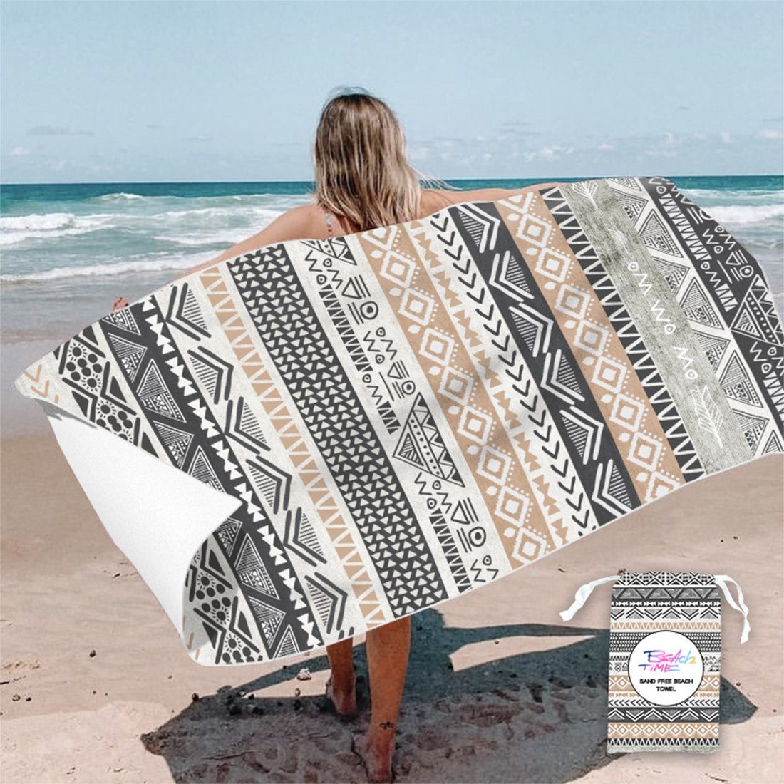 YOOdy~ Strandtücher Strandtuch,strandhandtuch (1-St), 80 x 160 cm,schnell trocknet Bohème