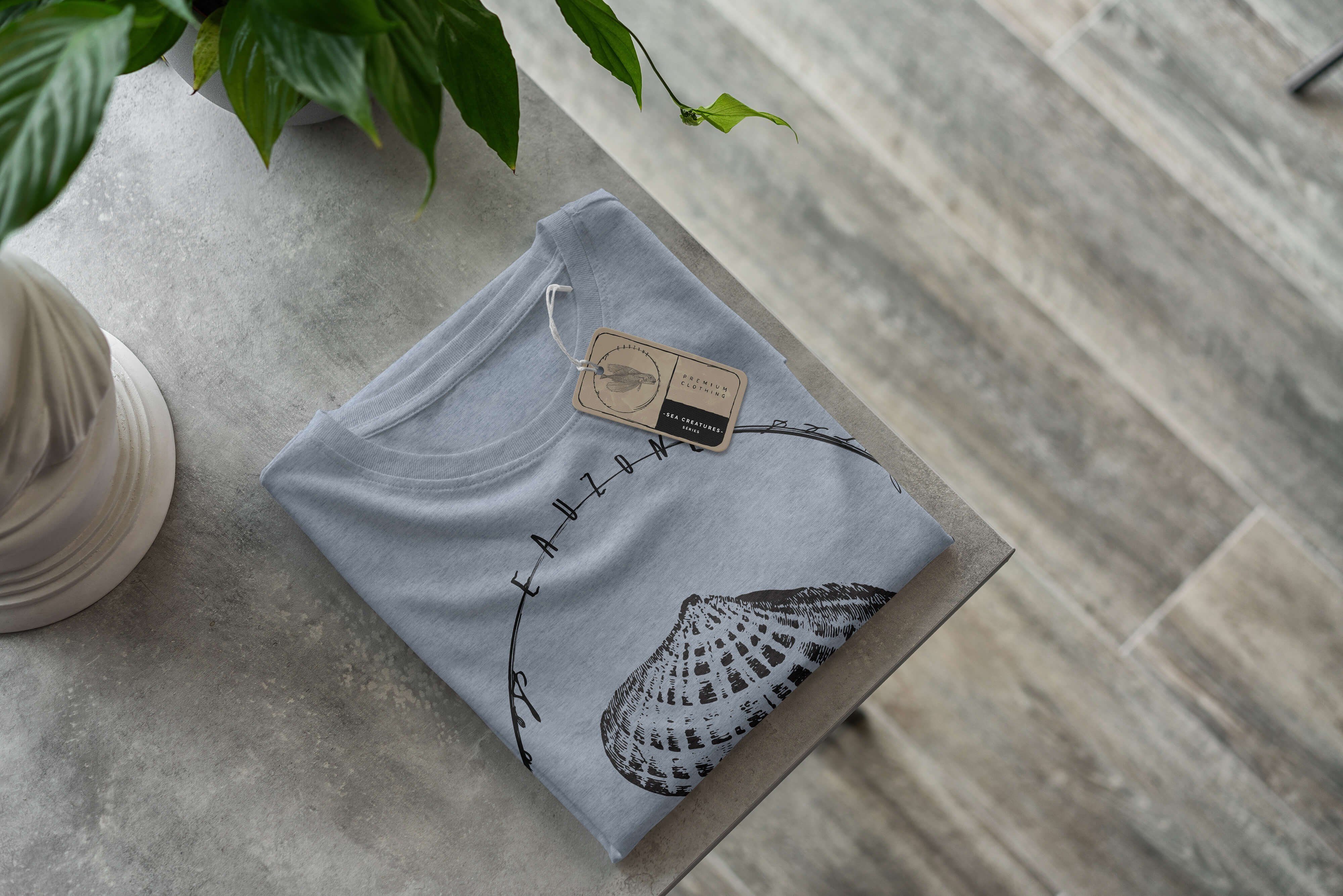 sportlicher Art Creatures, Tiefsee Schnitt Fische 033 und T-Shirt Sea Denim Stonewash T-Shirt feine Serie: Struktur Sinus / - Sea