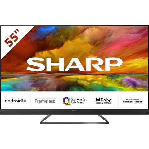 Sharp 4T-C55EQ_ LED-Fernseher (139 cm/55 Zoll, 4K Ultra HD, Android TV, Smart-TV)