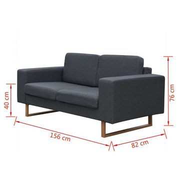 vidaXL Sofa 2-Sitzer Sofa Stoff Dunkelgrau