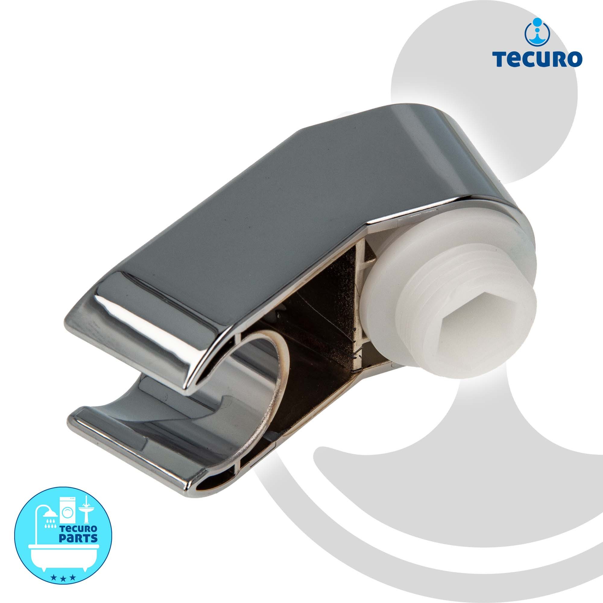 tecuro Brausehalter Brausehalter zur Montage an Armaturen - Kunststoff verchromt