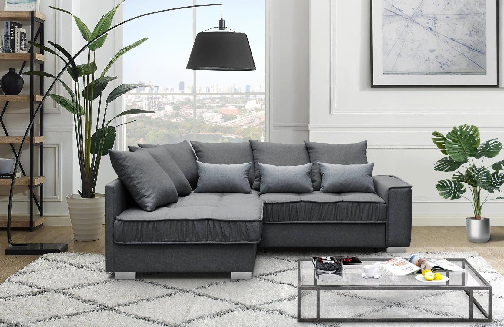 Beautysofa Ecksofa »Modern Eckcouch Couch Ralf mit Bettkasten und  Schlaffunktion Sofa« online kaufen | OTTO