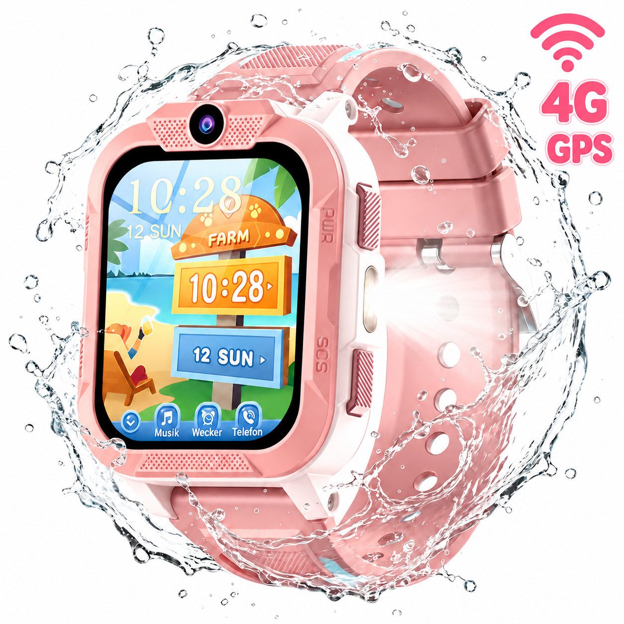 blackview Kinderuhr 2026 mit GPS und Telefon, Kamera-Funktion, Videoanruf Smartwatch, 1,85", GPS+LBS+WiFi, IP68, Knips-Freunde, Perfekte Geschenk für Kinder
