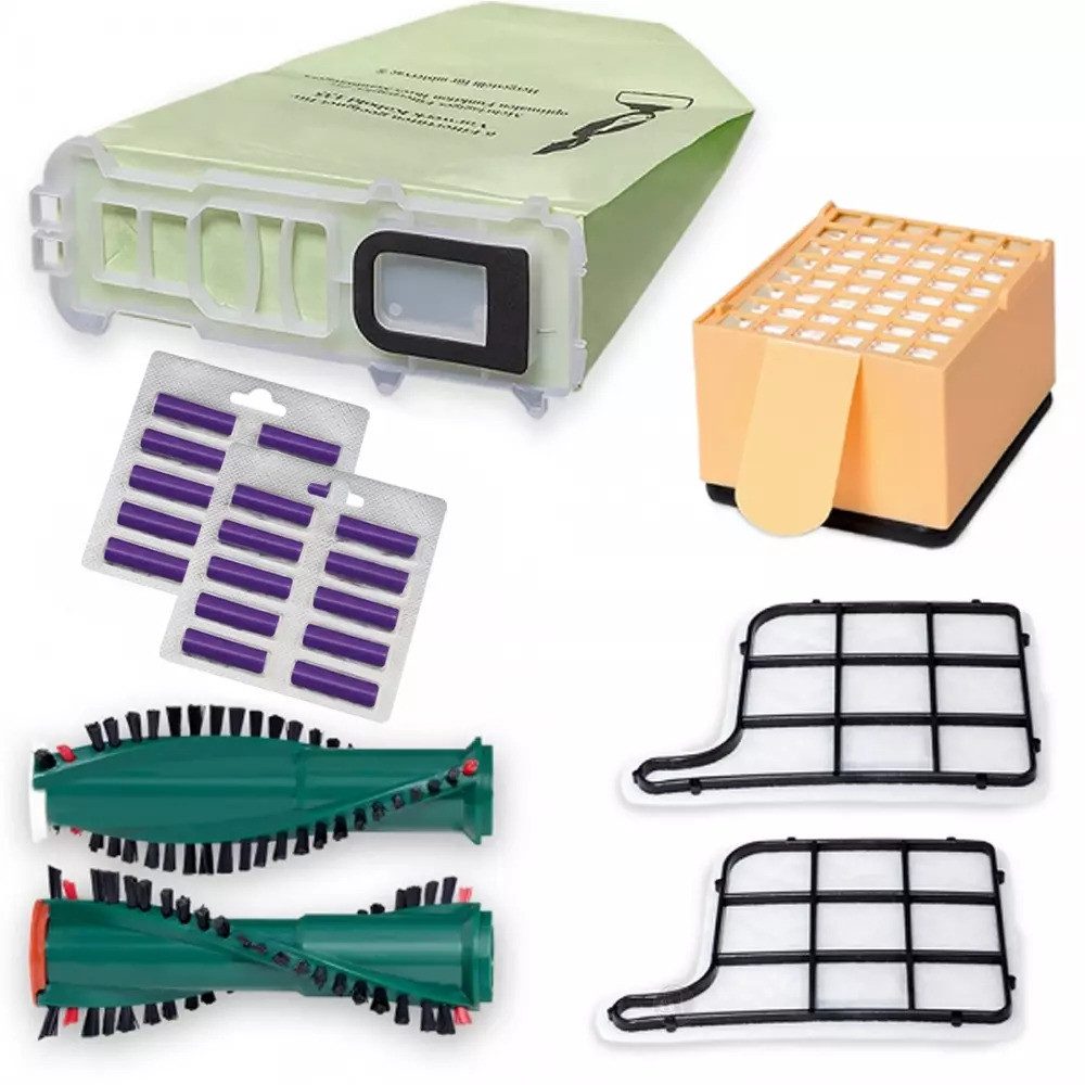PRIMEBAG Staubsaugerbeutel 43 tlg. Sparset 18 Beutel Bürsten Filter Duft passt für Vorwerk VK 135