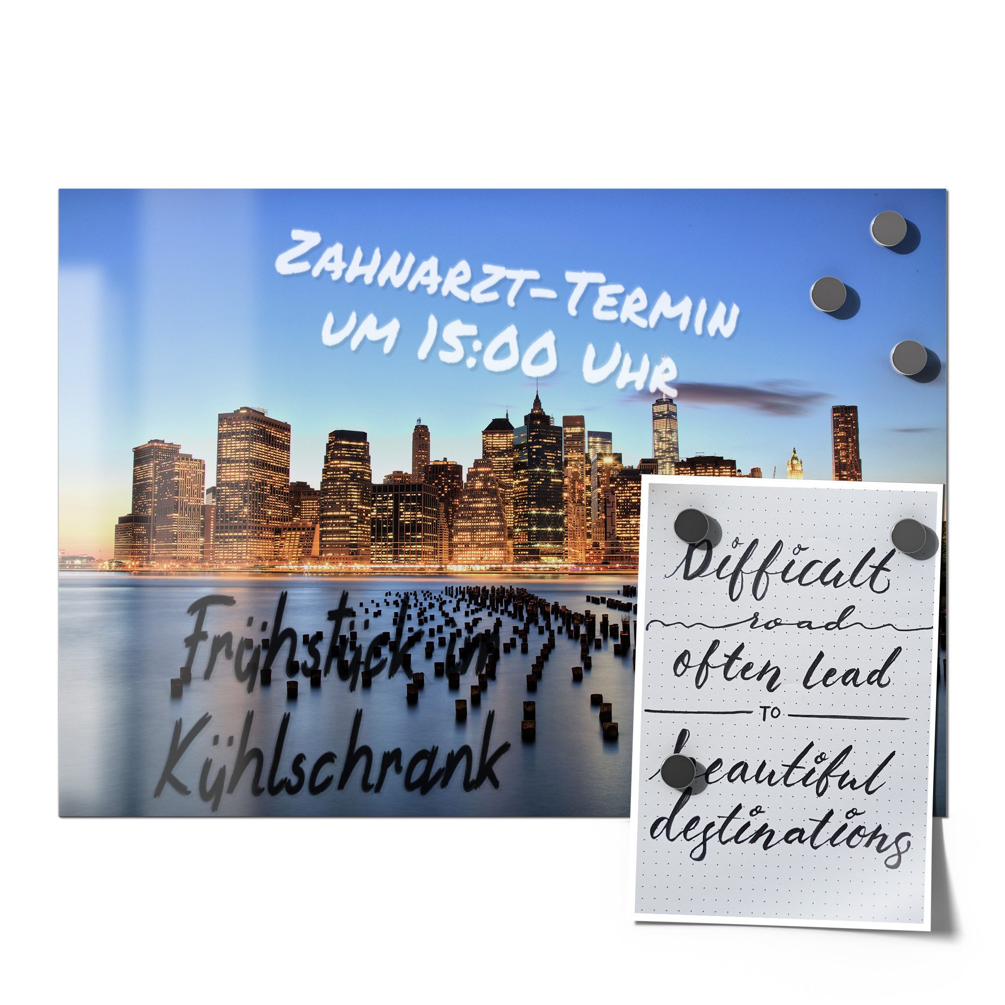 Thumbnail - DEQORI Magnetfolie 'Dämmerung in NYC', beschreibbar universal Magnetmatte magnetisch Folie Planer Kalender