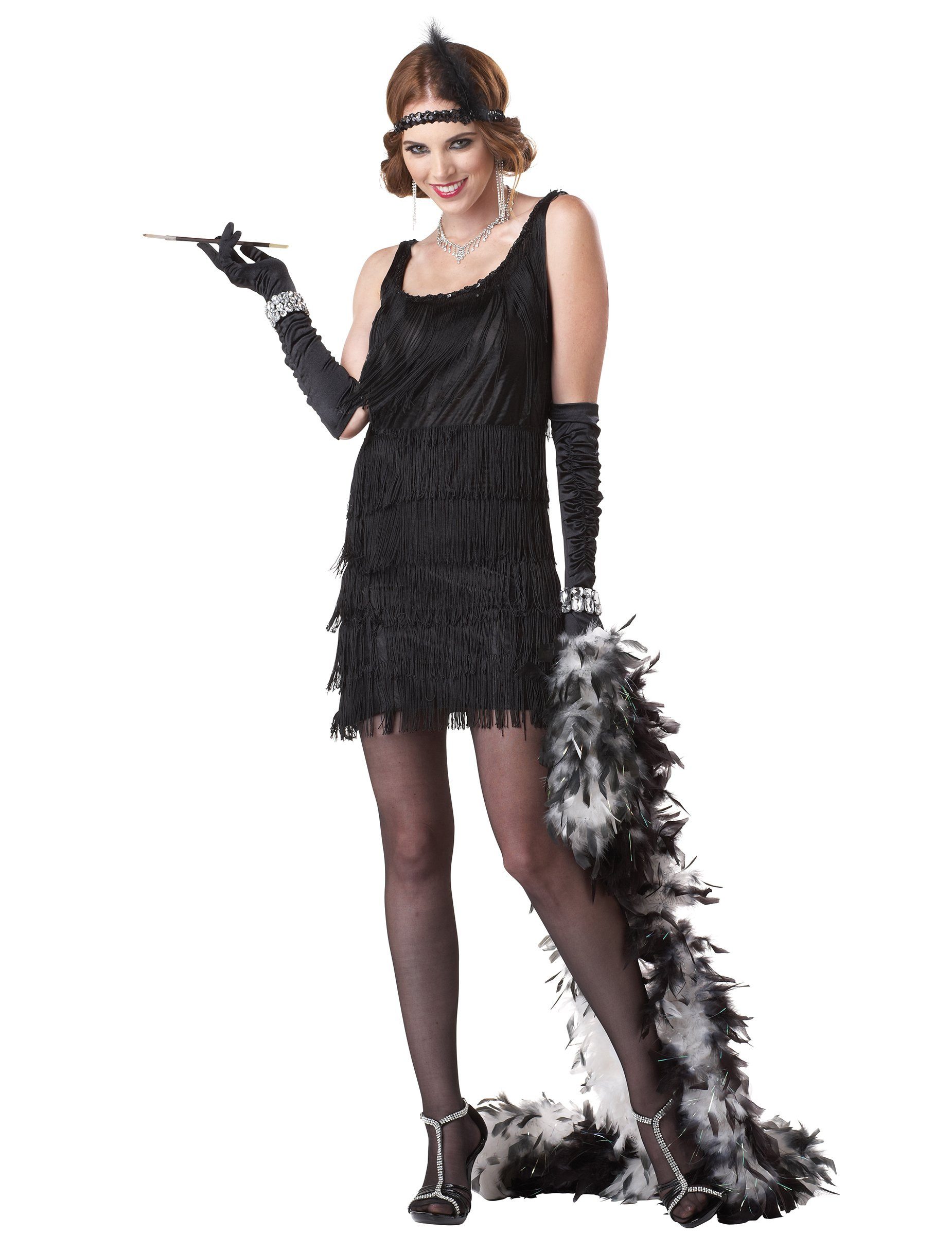 JADEO Kostüm Charleston Flapper-Damenkostüm Plus Size schwarz