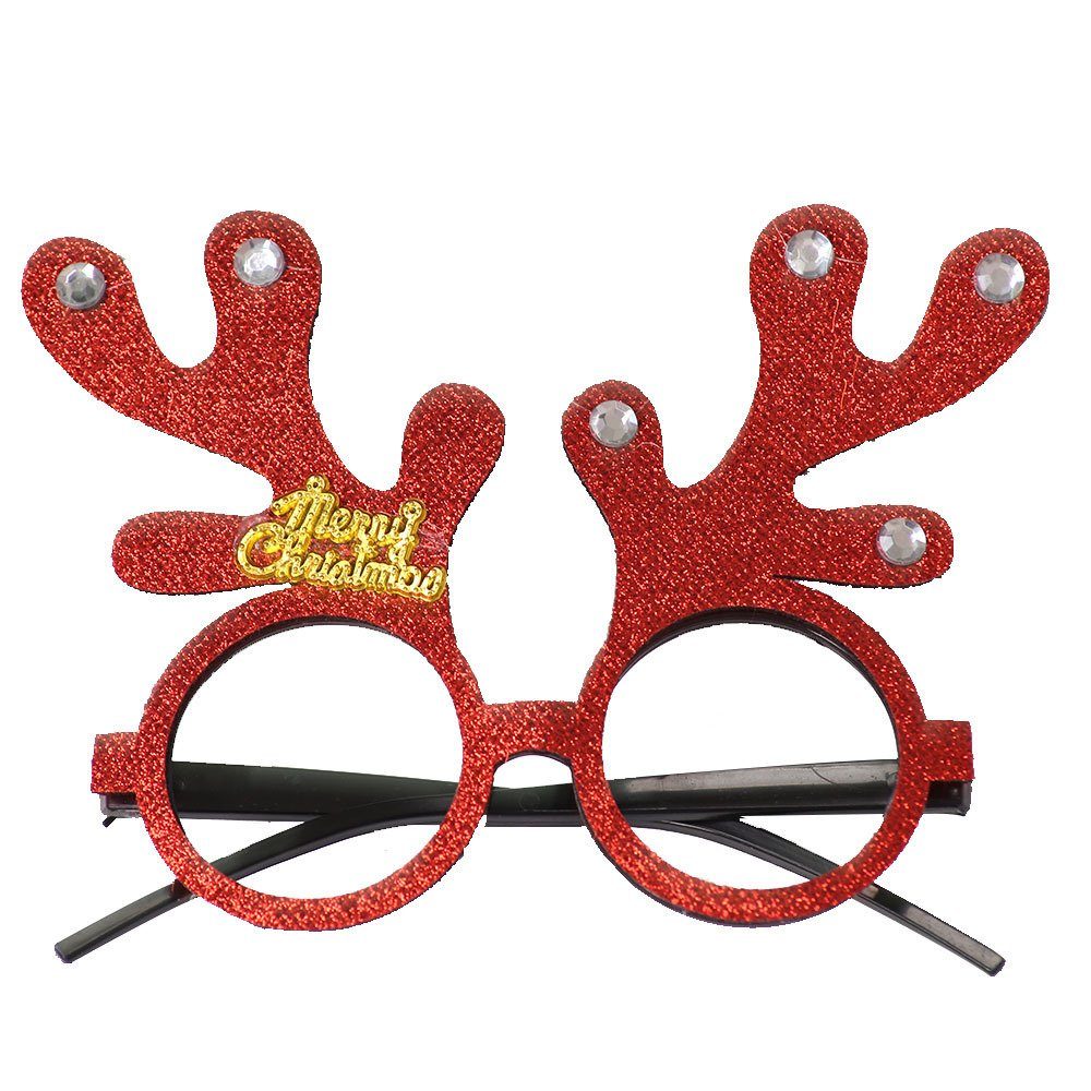 Blusmart Fahrradbrille 1 Weihnachts-Brillenrahmen, Neuartiger Weihnachtsmann-Brille Glänzende