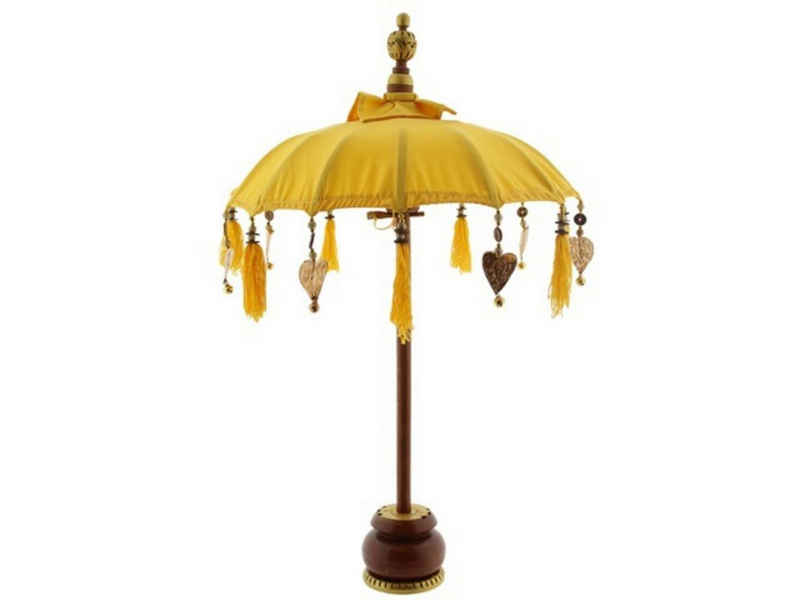 Van der Leeden Dekoobjekt Gelb (1 St), Bali Schirm, Sonnenschirm, Tischschirm, Handarbeit