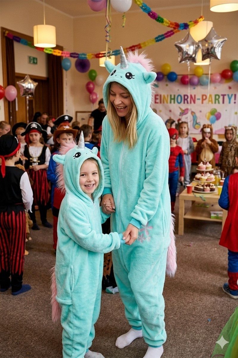 Corimori Jumpsuit Große Auswahl an Kinder Onesies, Jumpsuits, Tier-Kostümen (1-tlg) Jumpsuit, Pyjama, Fasching, Kigurumi, Tierkostüme, Einhorn "Jade" – Bild 3 von 5