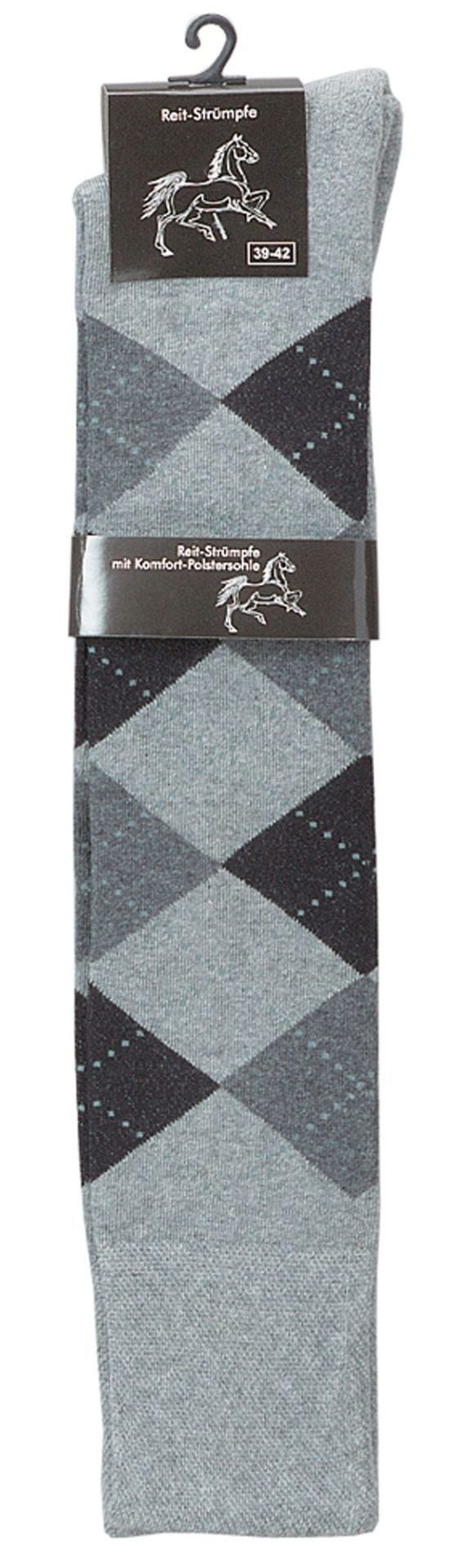 TippTexx 24 Reitstrümpfe 4x Reitersocken REIT-Kniestrümpfe Polstersohle für Kinder Damen Herren (4 Paar) schützende Frottee-Polstersohle, extrabreiter Piqué-Bund