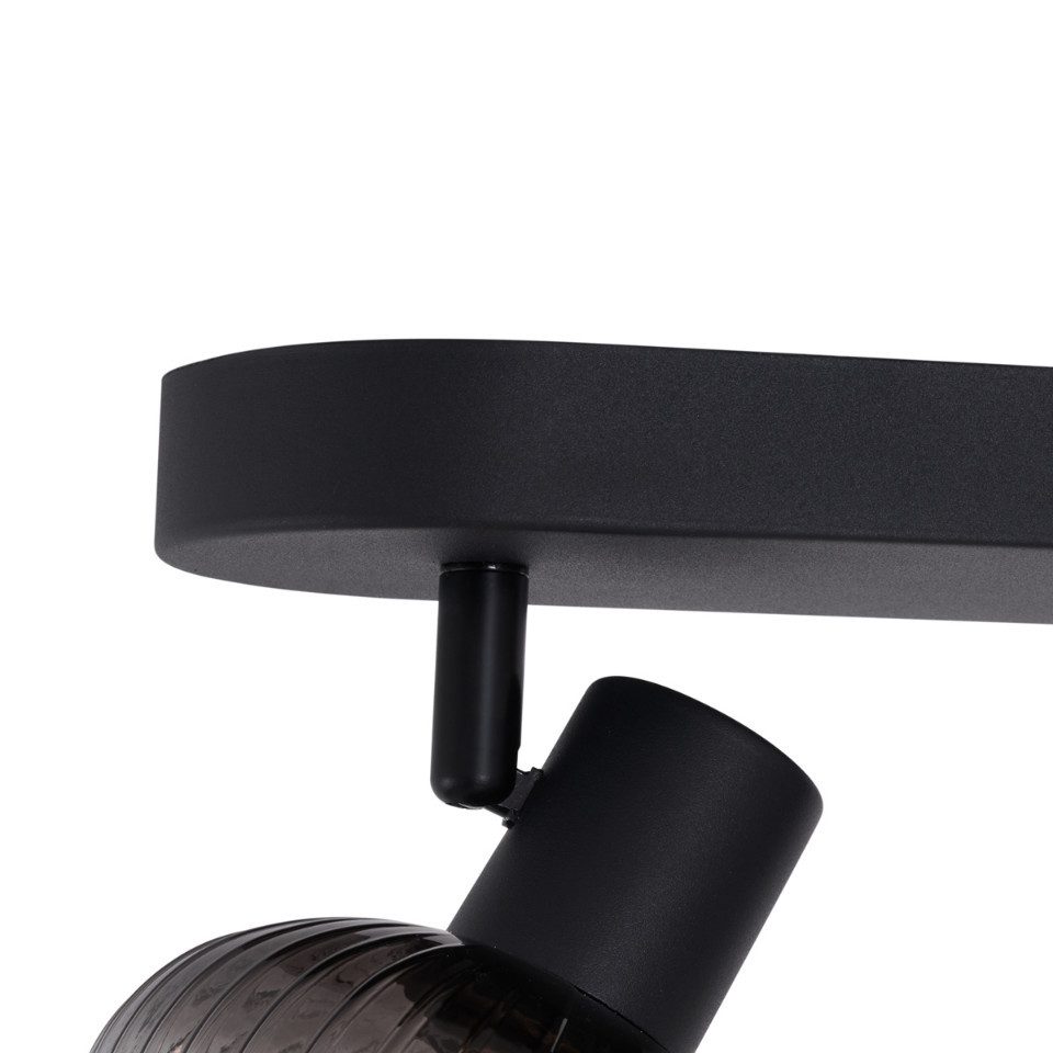Qazqa LED Aufbaustrahler Teddy, ohne Leuchtmittel, Extra-Warmweiß, QAZQA Aufbau­spot, e14, Schwarz, Metall, Modern