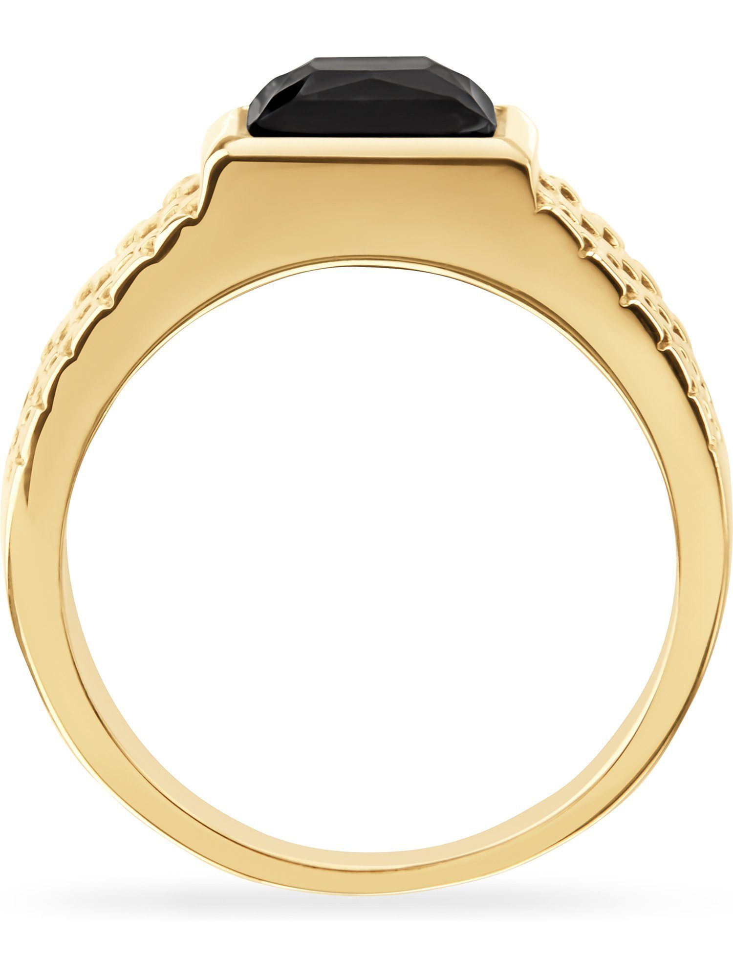 FAVS Fingerring FAVS Herren-Edelstahlring Edelstahl 1 Onyx, Onyx, synthetisch