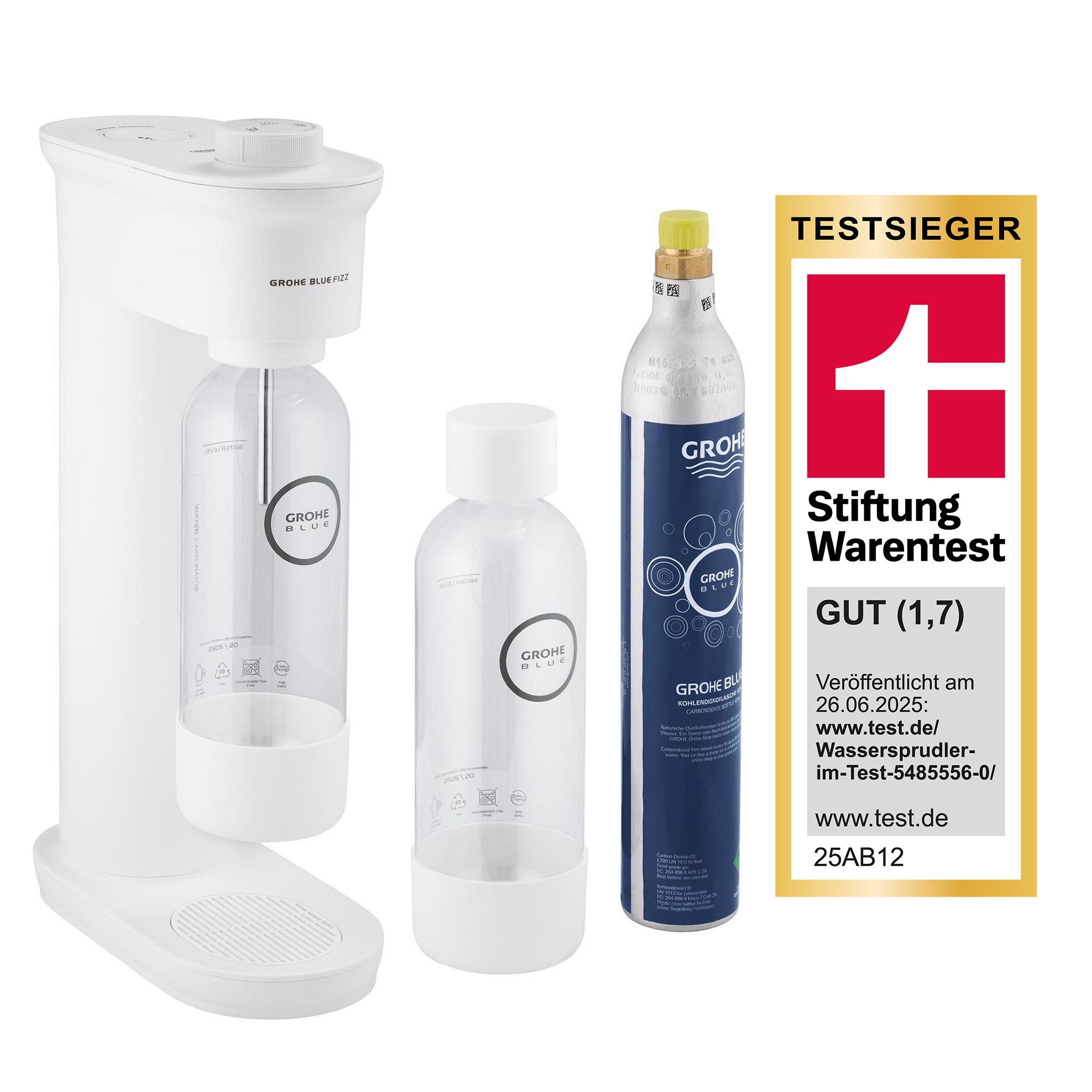 Grohe Wassersprudler Blue Fizz Wassersprudler, Basic Couple Starter Set, weiß (31942L00)