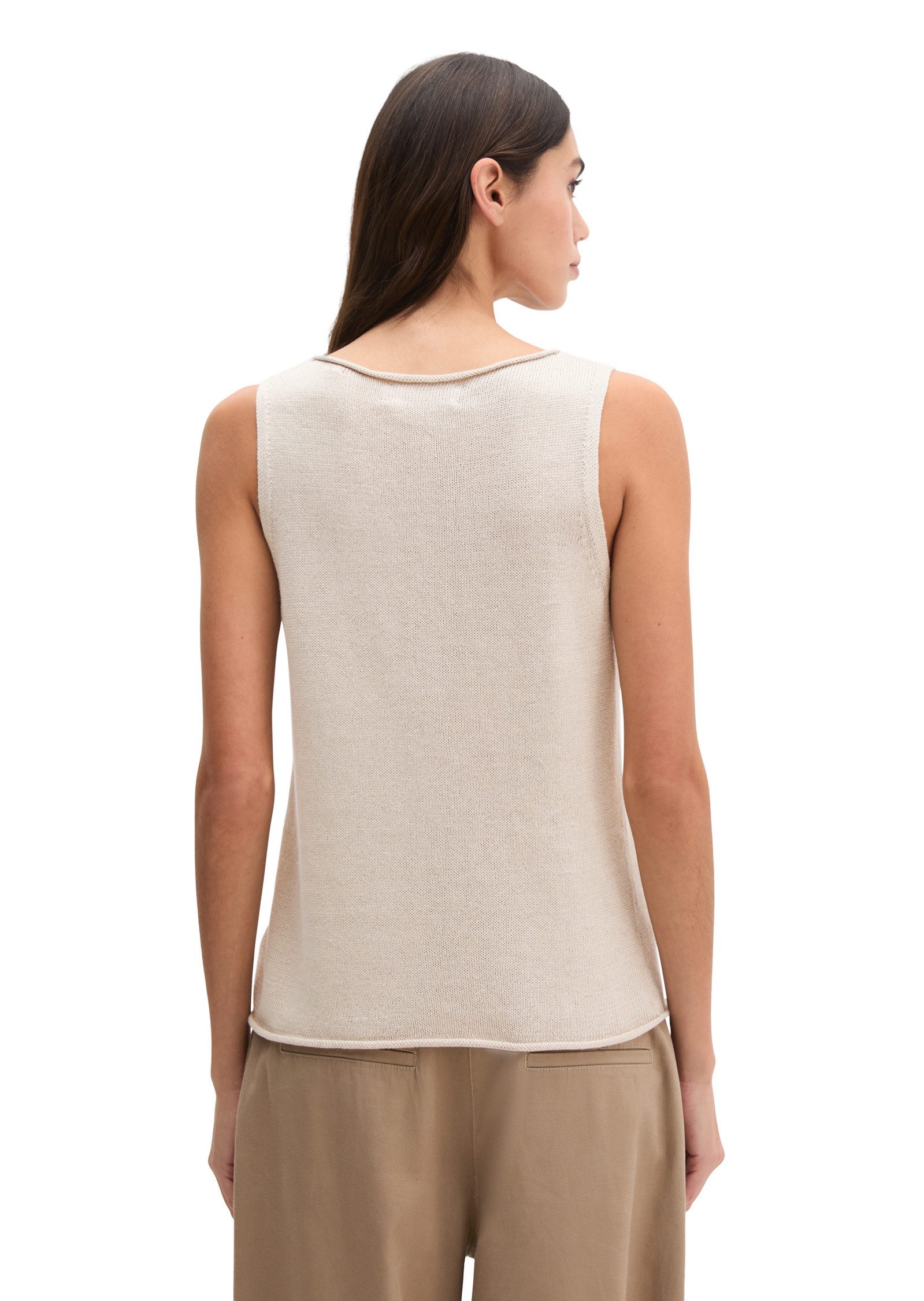 Marc O'Polo Kurzarmpullover aus Organic Cotton-Leinen-Mix