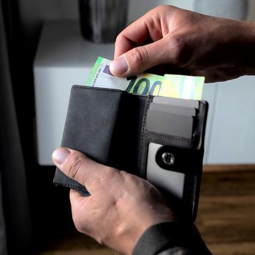 MAGATI Mini Geldbörse NAGA AIR (inkl. Geschenkbox, Optionaler Fundservice), echtes Rindsleder, Kartenschieber, RFID-Schutz, Geldscheinfach