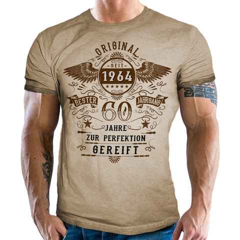 LOBO NEGRO® T-Shirt als Geschenk für Männer zum 60. Geburtstag - Perfektion Jahrgang 1964