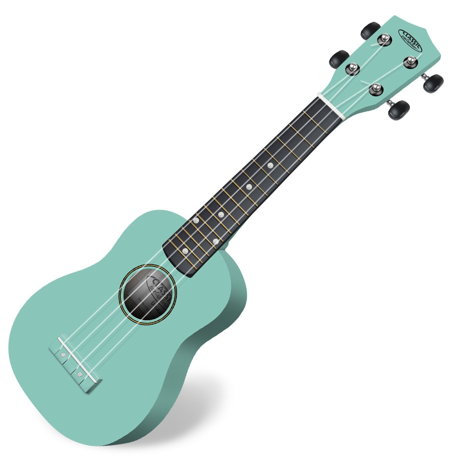 Classic Cantabile Ukulele Sopranukulele (Ukulele, Uke, 15 Bünde, leichtgängige Гитарыmechanik)
