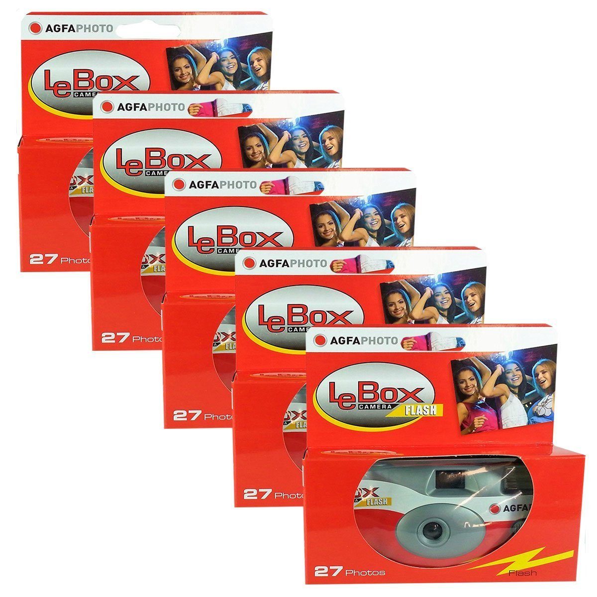 AgfaPhoto 5 x Einwegkamera Agfa Le Box Einwegkamera