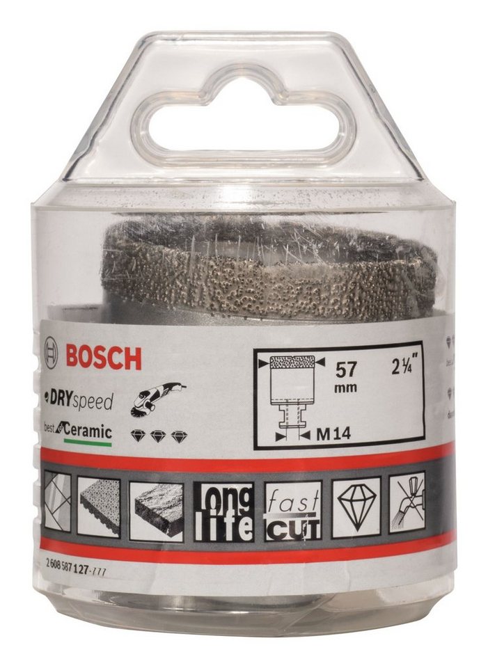 BOSCH Diamanttrockenbohrer, Ø 57 mm, Dry Speed Best for Ceramic - 57 x 35 mm