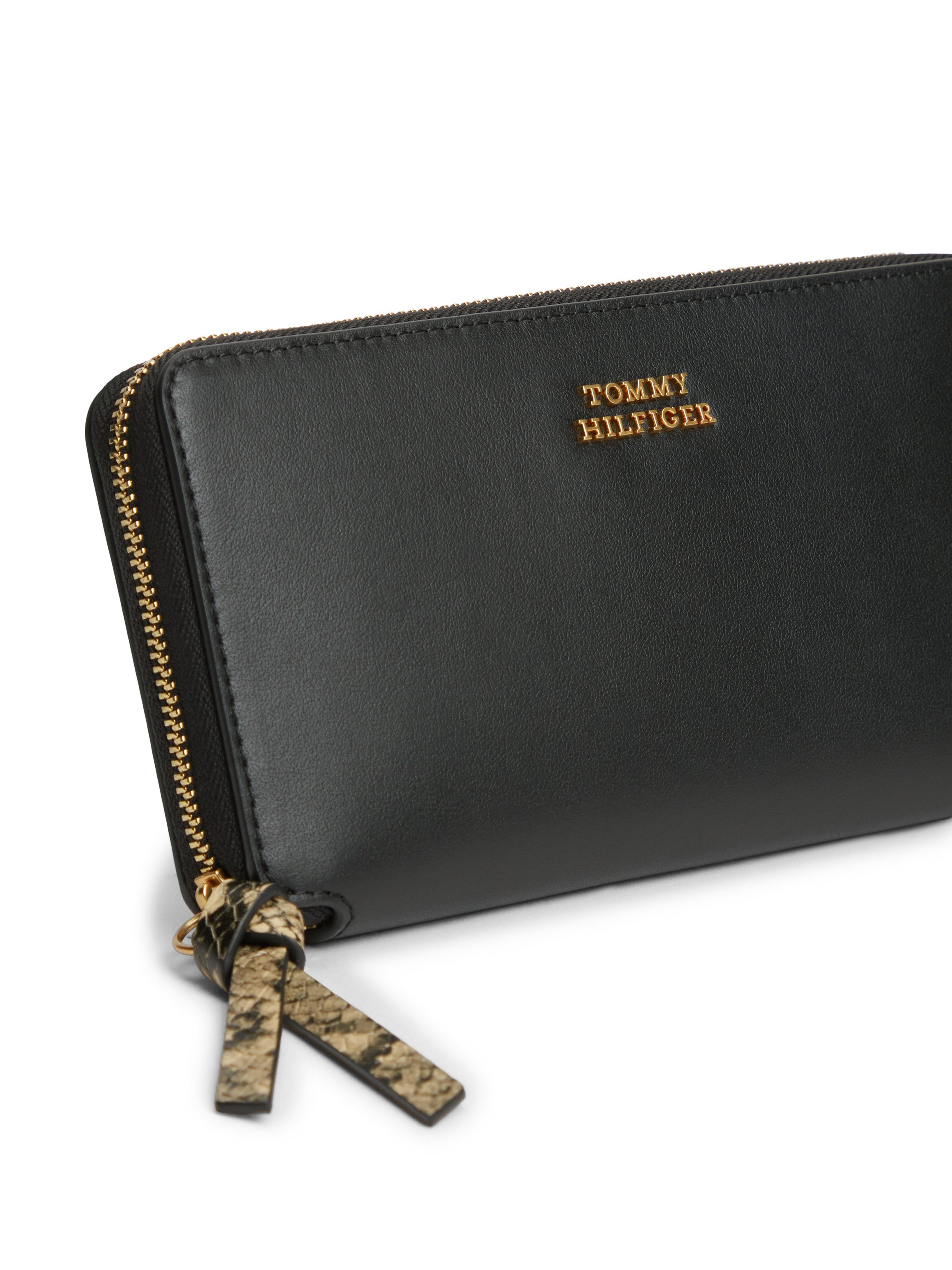 Tommy Hilfiger Geldbörse TH LEATHER LRG ZA WALLET, Damen Geldbeutel, Portemonnaie mit Detail in Reptilienoptik – Bild 4 von 4
