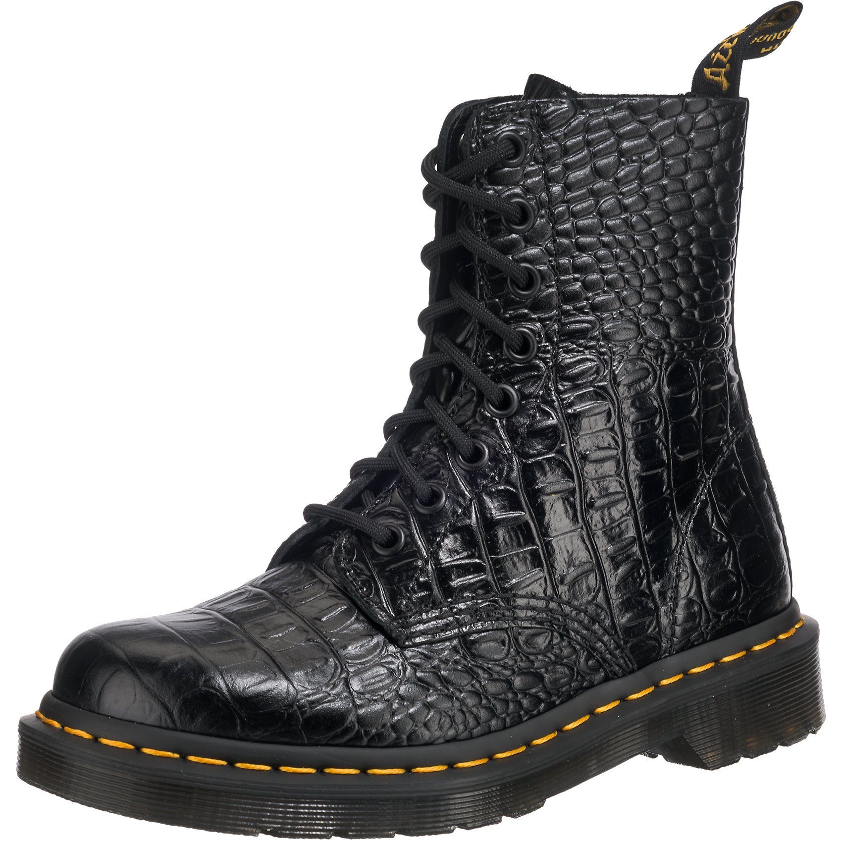 Dr Martens Schwarze SchnÃ¼rstiefel Dr Martens Pascal Croco Black