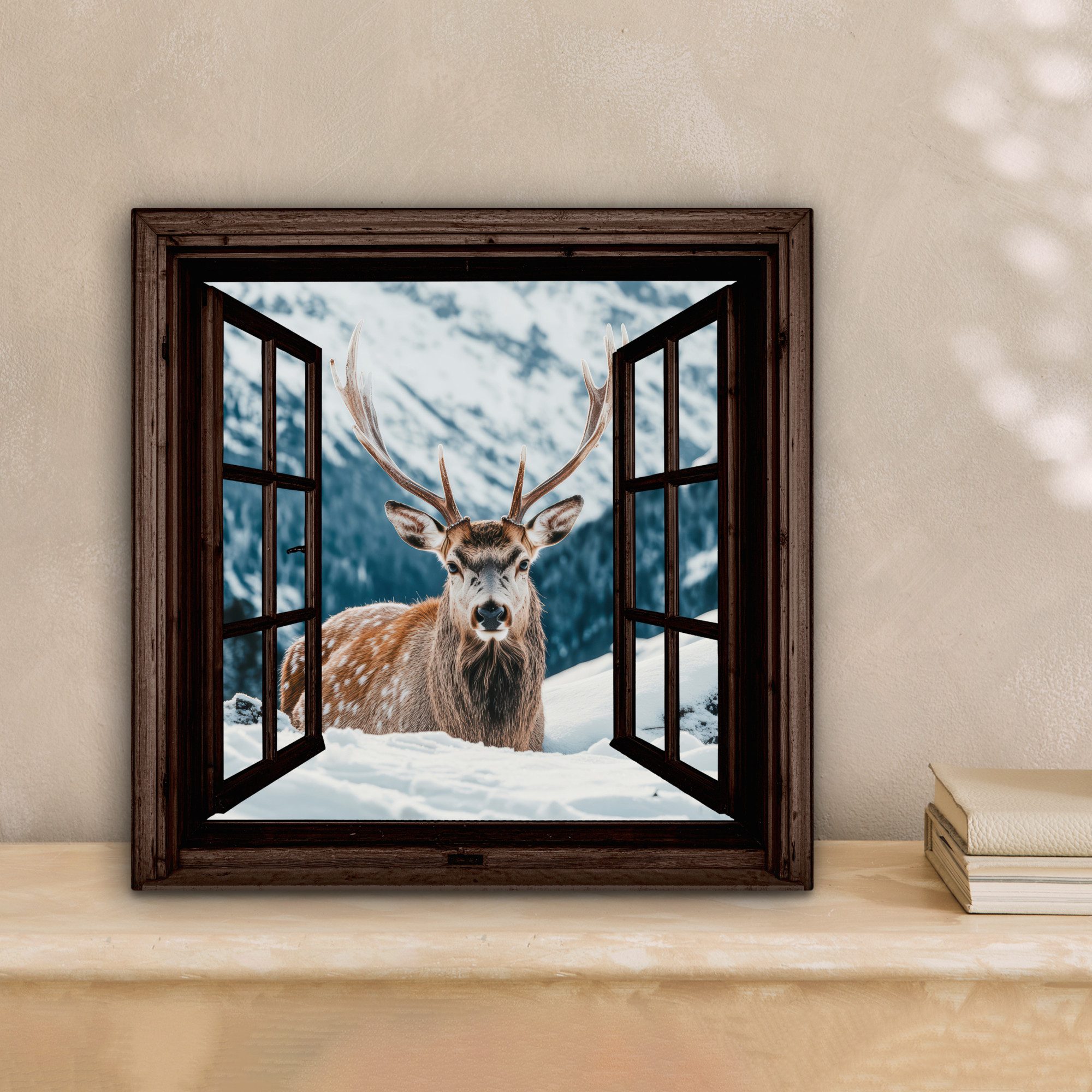 OneMillionCanvasses® Leinwandbild Hirsche - Landschaft - günstig online kaufen