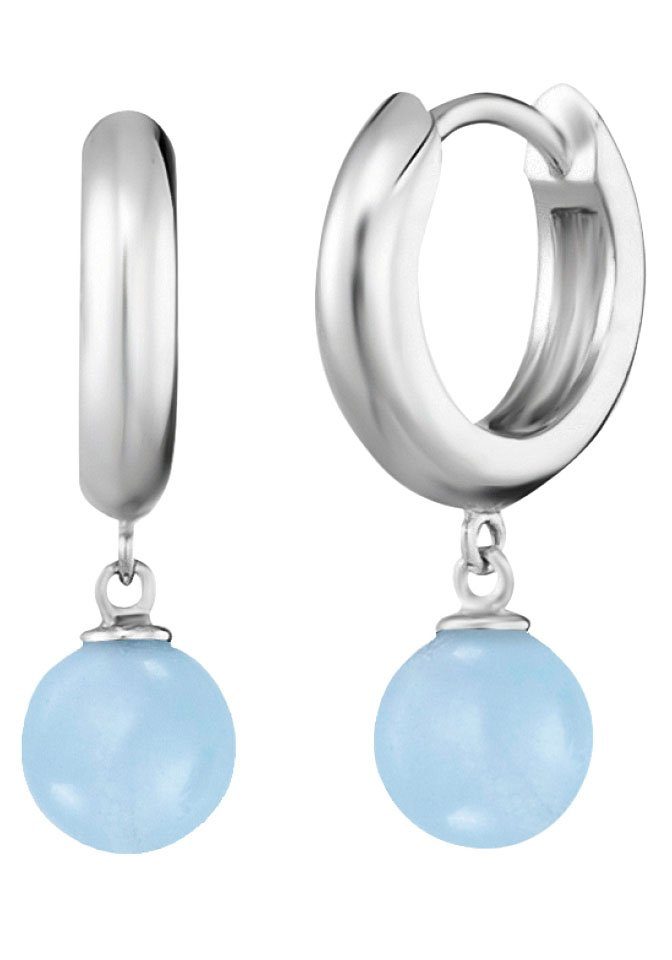 Engelsrufer Paar Creolen Powerful Stone, mit Achat, Lapislazuli, Malachit, Jaspis, Rosenquarz oder Tigerauge