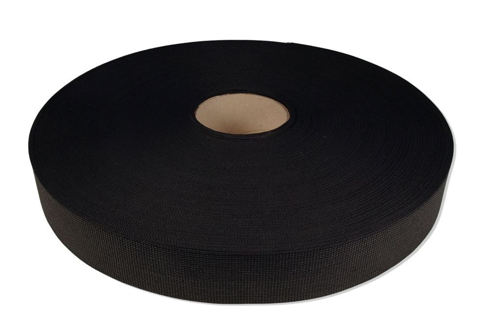 Heiro Nachfüllpack 100 Meter Polster Gummi Gurt Elastisch Schwarz Fest Dehnung 25%