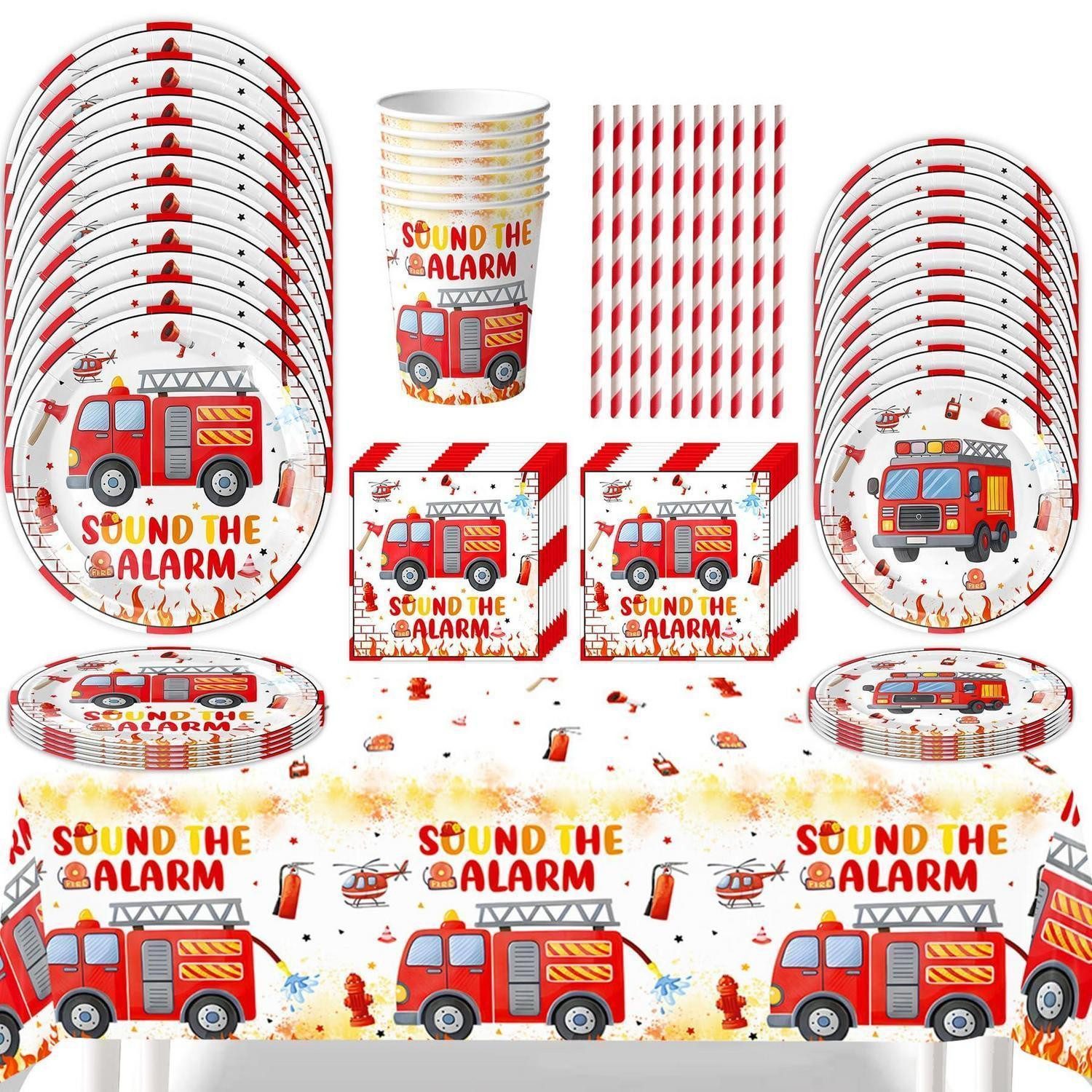 LuxusKollektion Comicfigur Feuerwehrauto Partygeschirr Set 61tlg (61 St)