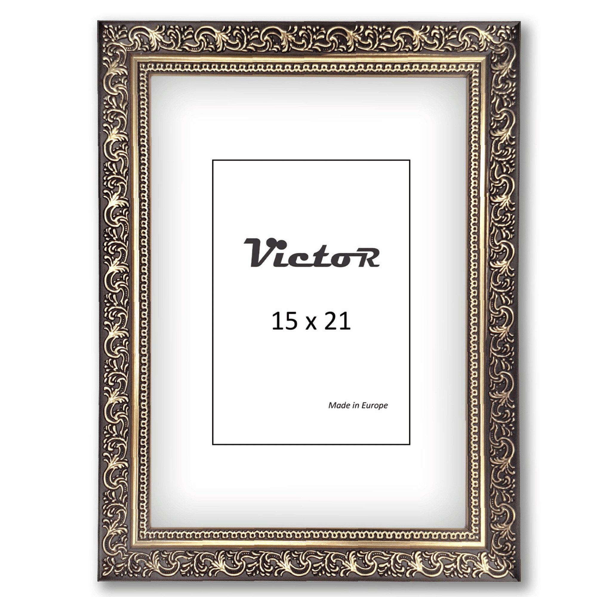 Victor (Zenith) Bilderrahmen Vinci, Bilderrahmen 15x21 cm Schwarz Gold A5, günstig online kaufen