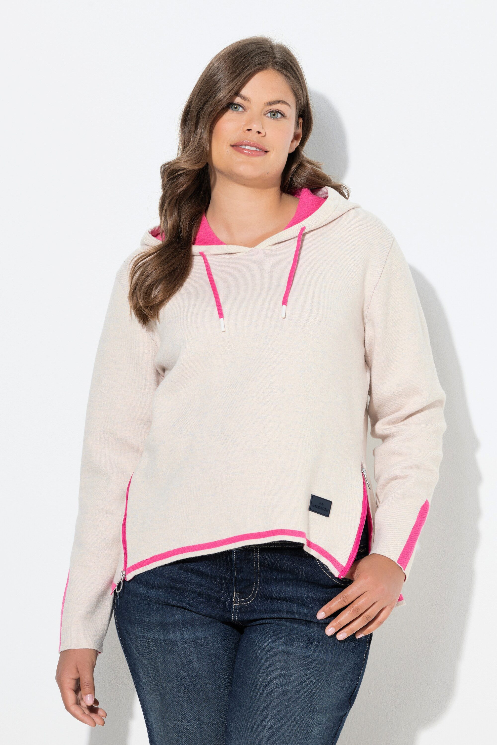 Laurasøn Strickpullover Strick-Hoodie Doubleface Kapuze Langarm günstig online kaufen