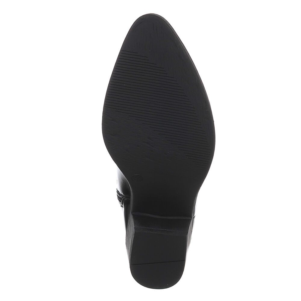 Ital-Design Modische Cowboy-Stiefel mit Verzierungen für Damen Westernstiefelette (89938138) Blockabsatz Stiefeletten in Schwarz