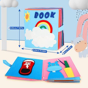 LENBEST Stoffbuch Quiet Book,3D Filz Busy Book Sensorisches Spielzeug (1-St., Quiet Book Montessori Spielzeug,Lernspielzeug Sensorisches Activity)