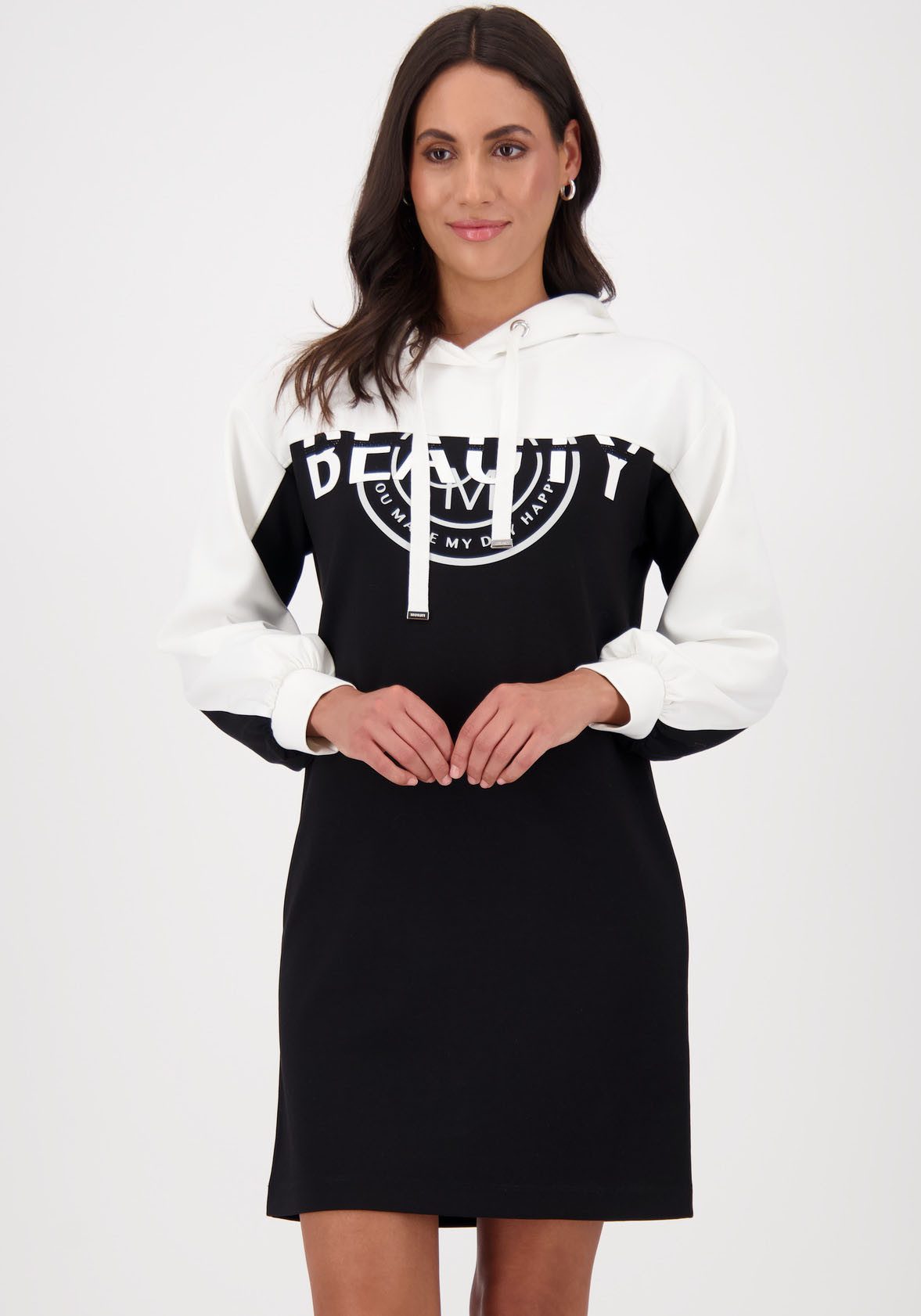 Monari Minikleid Kleid Colorblock Sweat mit Kapuze, regular fit, colorblock günstig online kaufen