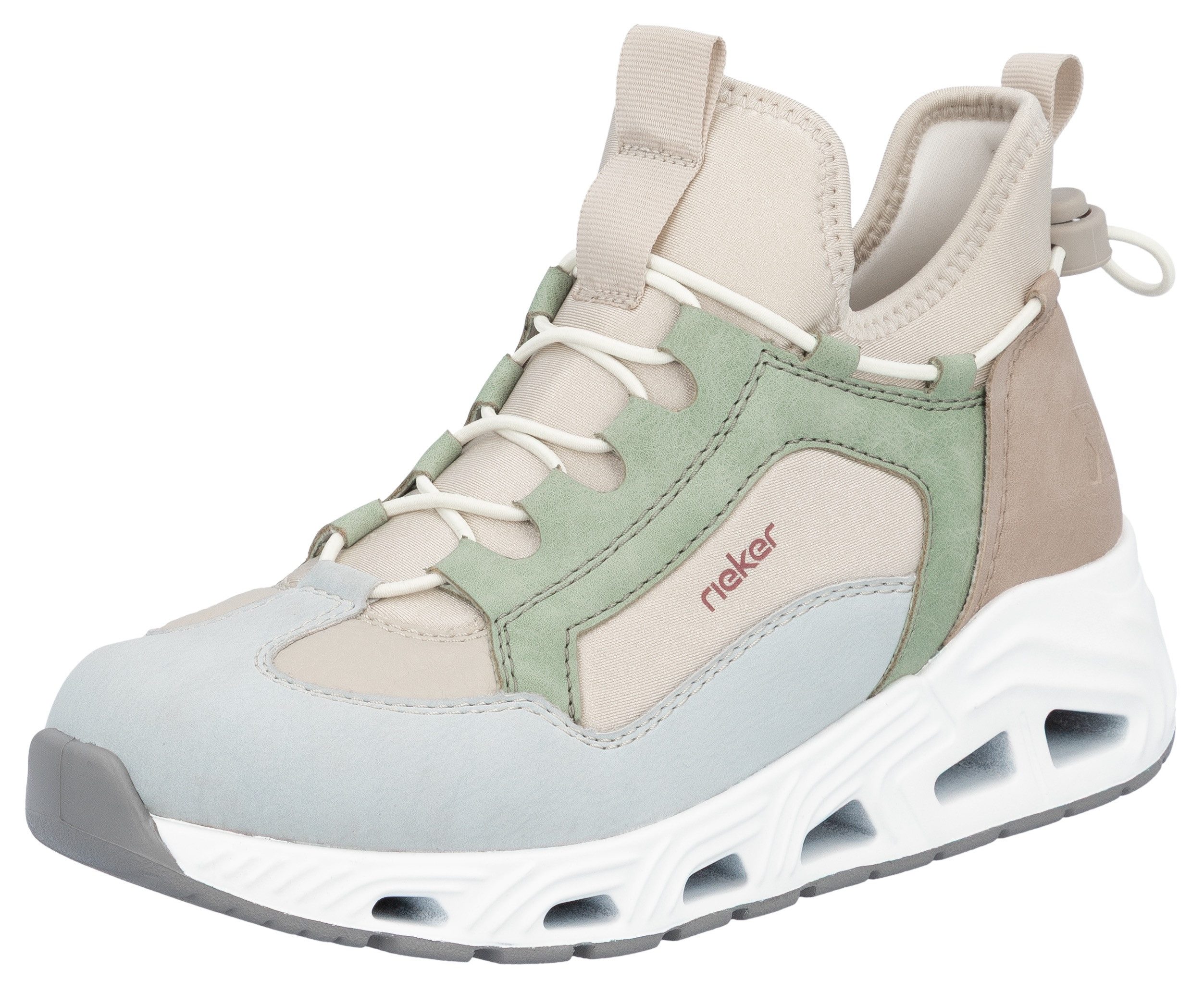 RIEKER Sport Slip-On Sneaker High Top Sneaker, Schlupfschuh mit Schnellverschluss hinten